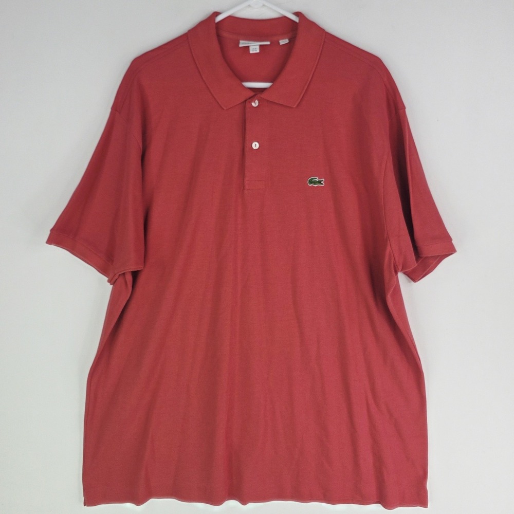 Lacoste Classic Fit Men FR 9 4XL Polo Shirt Coral Tahitian Cotton Short Sleeve